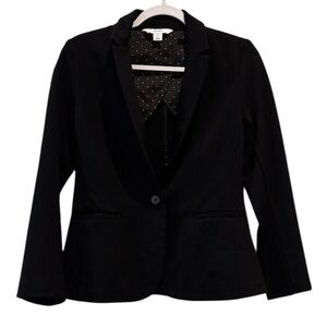 Old Navy Women's Black Blazer with Polka Dot Lining Small Casual Career Y2K